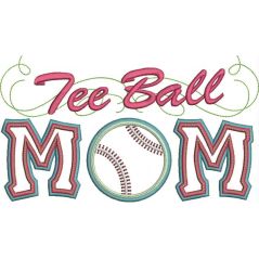 Tee Ball Mom Applique with a Twist Snap Shot