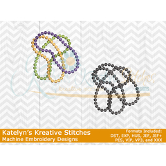 Mardi Gras Beads Icon Embroidery