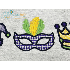 Mardi Gras Mask Icon Embroidery