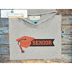 Senior Banner with Graduation Cap - Applique Embroidery