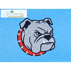 Bulldog Head Icon Embroidery