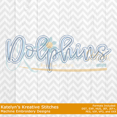 Dolphins Script (2022 Series) Embroidery