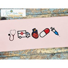 Medical Life Icon Embroidery