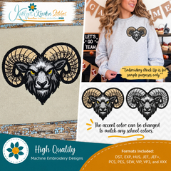 Ram Head Icon Embroidery