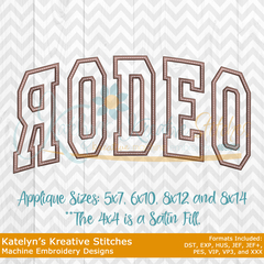 Rodeo Arched Embroidery - R is Backwards - (Version 2)