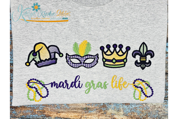 Mardi Gras Life Icon Embroidery