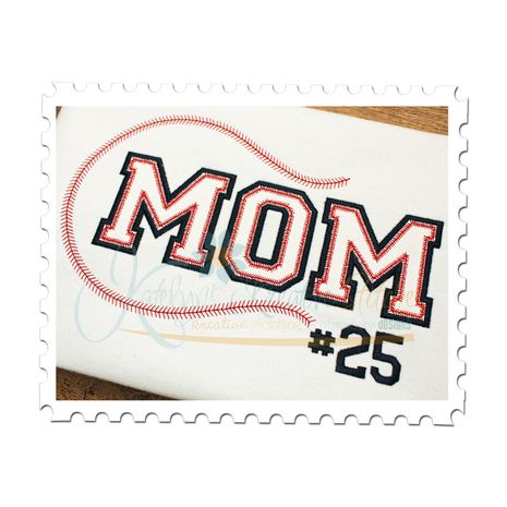 Baseball MOM Applique (Numbers not included)