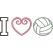 I Love Volleyball Applique Snap Shot