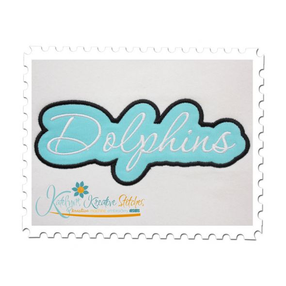 Dolphins Applique Script Satin