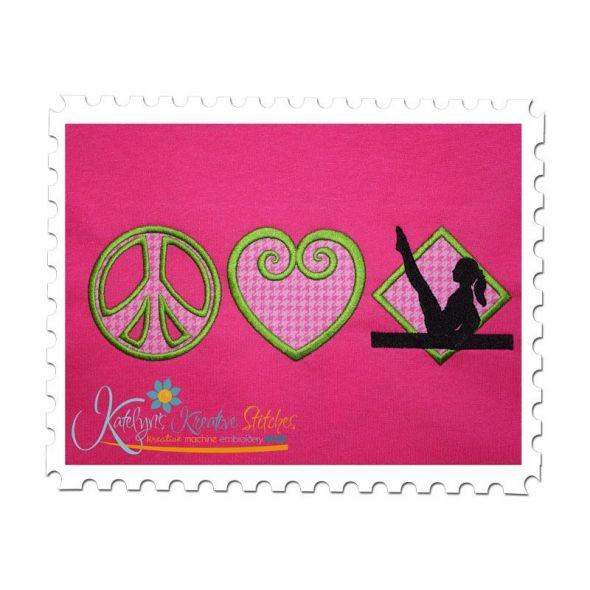 Peace Love and Gymnastics Applique