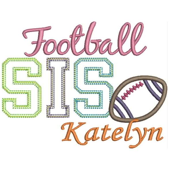 Football SIS Applique Snap Shot (Katelyn text is not included.)