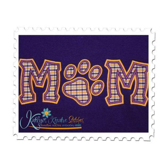 MOM Applique with Paw