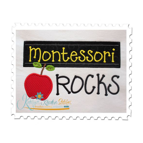 Montessori Rocks Chalkboard Applique Snap Shot