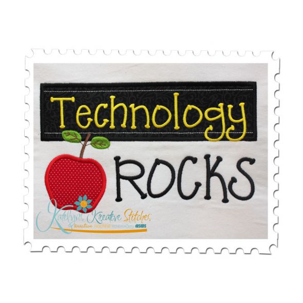 Technology Rocks Chalkboard Applique