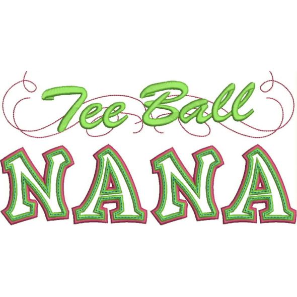 Tee Ball Nana Applique with a Twist Snap Shot