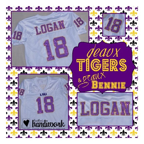 Tiger Jersey Sample - Stitched by Heathers Handiwork Custom Embroidery