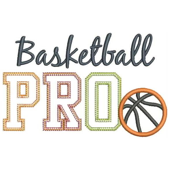 Basketball PRO Applique 5x7 Snap Shot