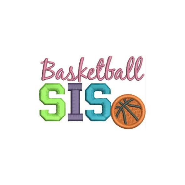 Basketball SIS Applique 4x4 Snap Shot
