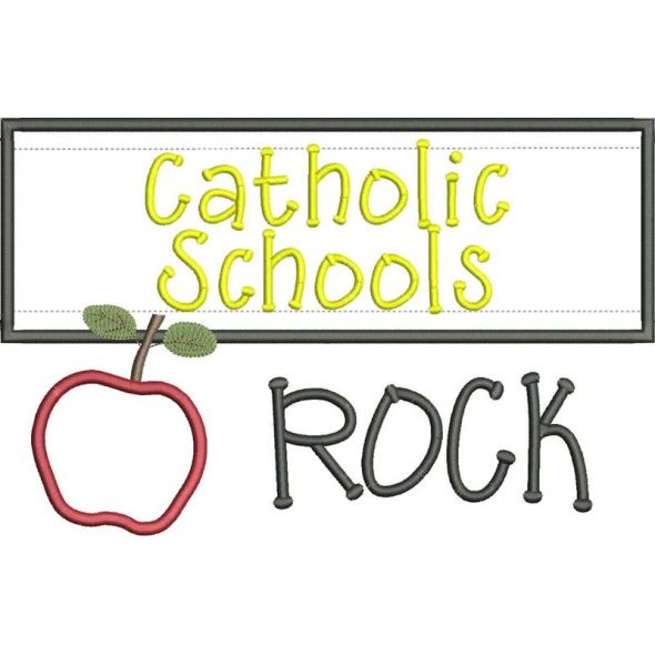 Catholic Schools Rock Chalkboard Applique Snap Shot
