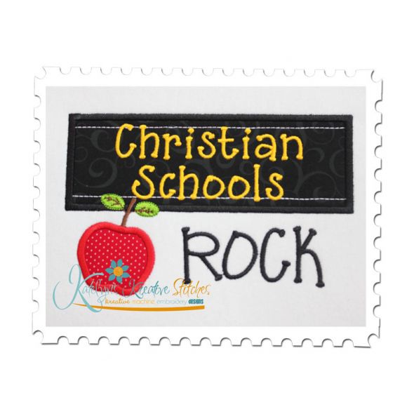 Christian Schools Rock Chalkboard Applique