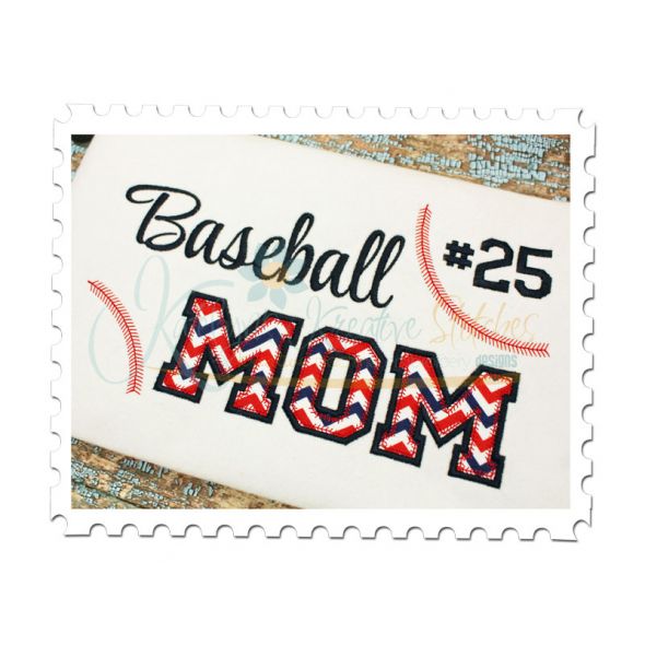 Baseball MOM Applique (Numbers not included)
