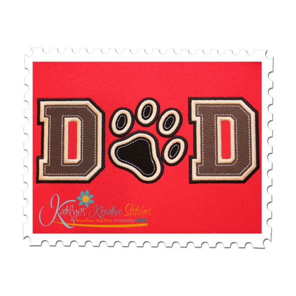 DAD Applique with Paw