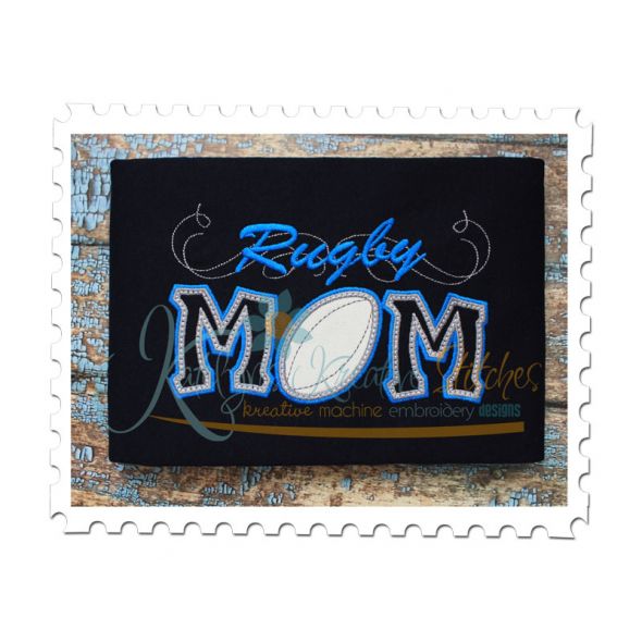 Rugby Mom Applique with a Twist (5x7 Shown)