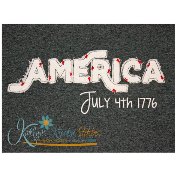 America Text Distressed