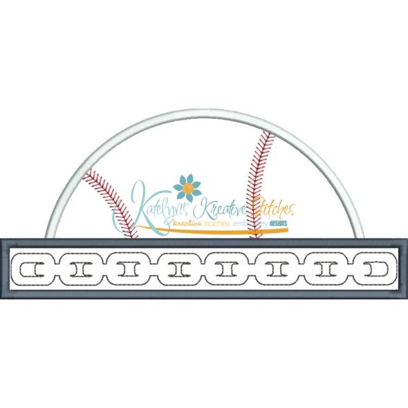 Baseball with Chain Applique (Text not Included)