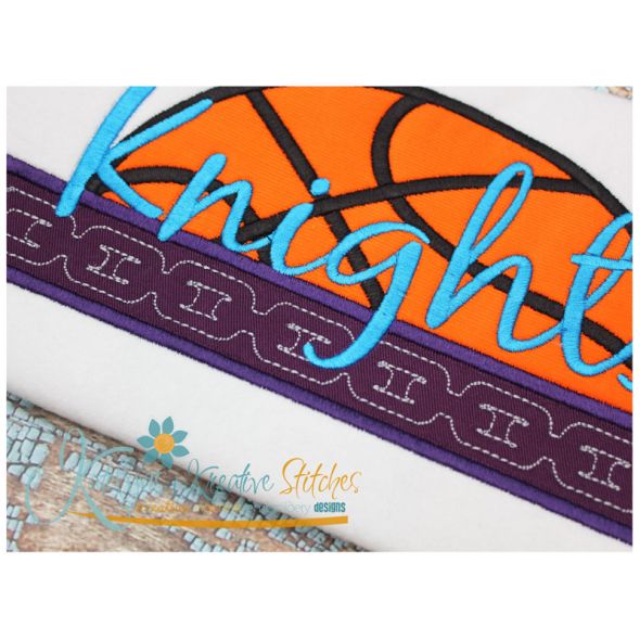 Basketball with Chain Applique (Text not Included)
