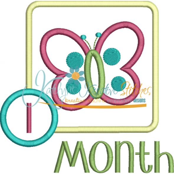Butterfly Applique Frame Month Snap Shot