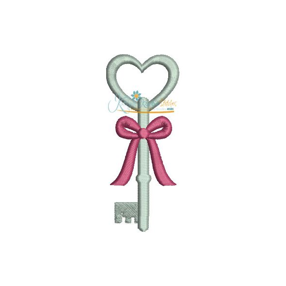 Heart Key Satin Stitch (4x4 version only)