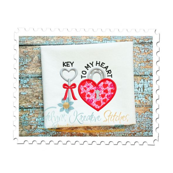 Key to My Heart Applique