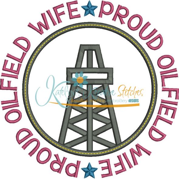 Proud Oilfield Wife Applique Circle Snap Shot