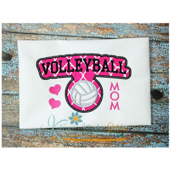 Volleyball Mom Block Arc Applique
