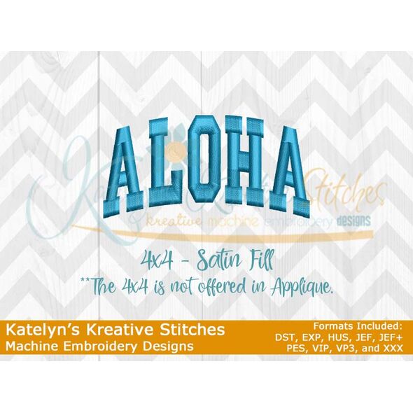 Aloha Arched Satin 4x4 Embroidery