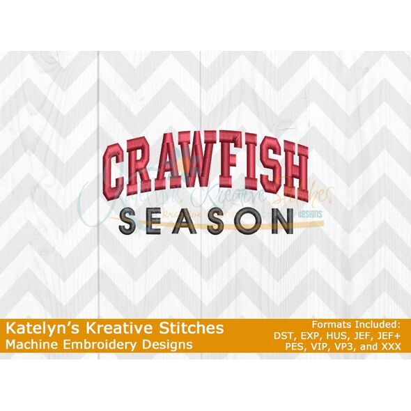 Crawfish Season Satin 4x4 Embroidery
