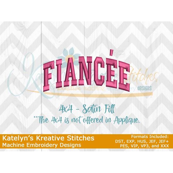 Fiancée Arched Satin 4x4 Embroidery