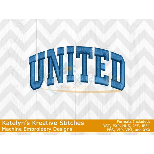 United Arched Satin 4x4 Embroidery