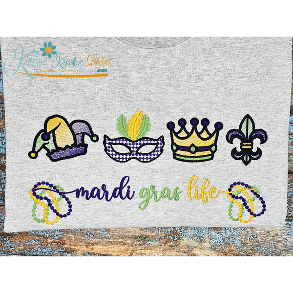 Mardi Gras Life Icon Embroidery