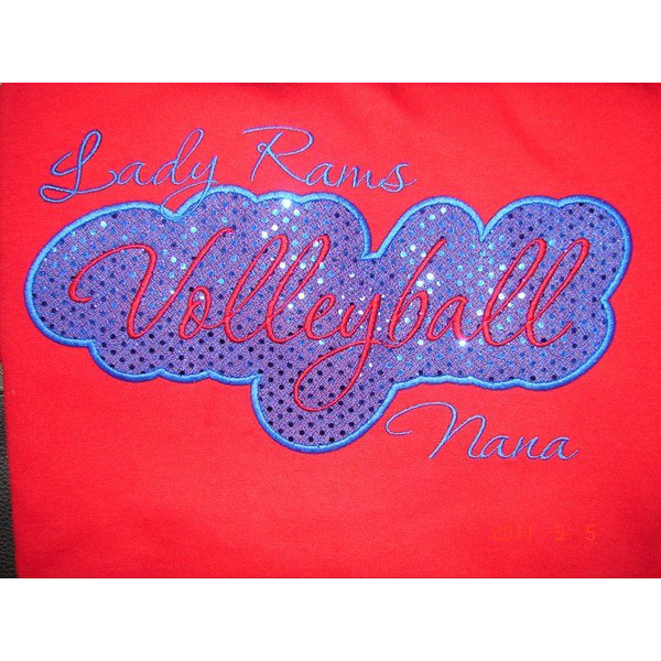Volleyball Nana stitched by A.J. Stitches