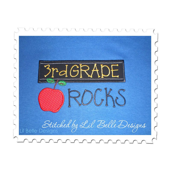 3rd Grade Rocks stitched by Lil Belle Designs