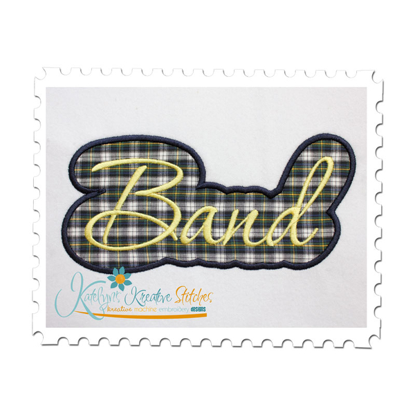 Band Applique Script Satin