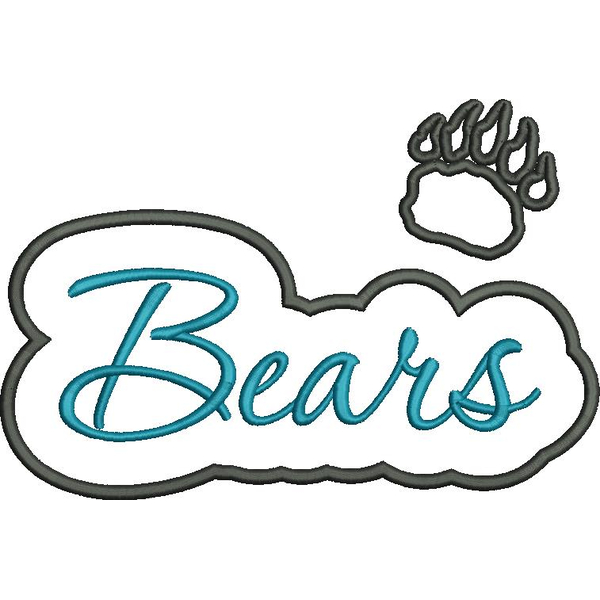 Bears Applique Script Satin Snap Shot