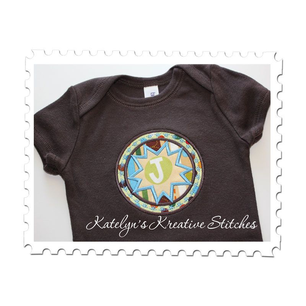 Blue Blast Circle Applique Frame
