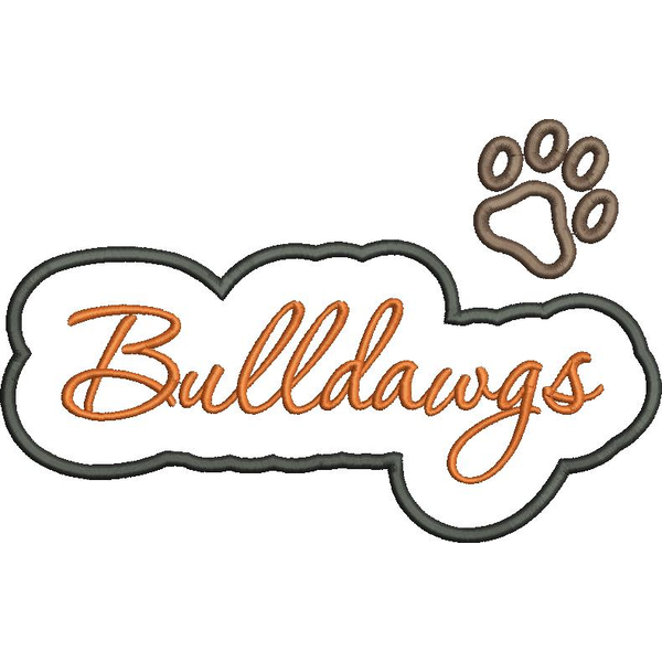 Bulldawgs Applique Script Satin Snap Shot