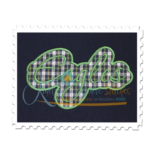 Eagles Applique Script Satin