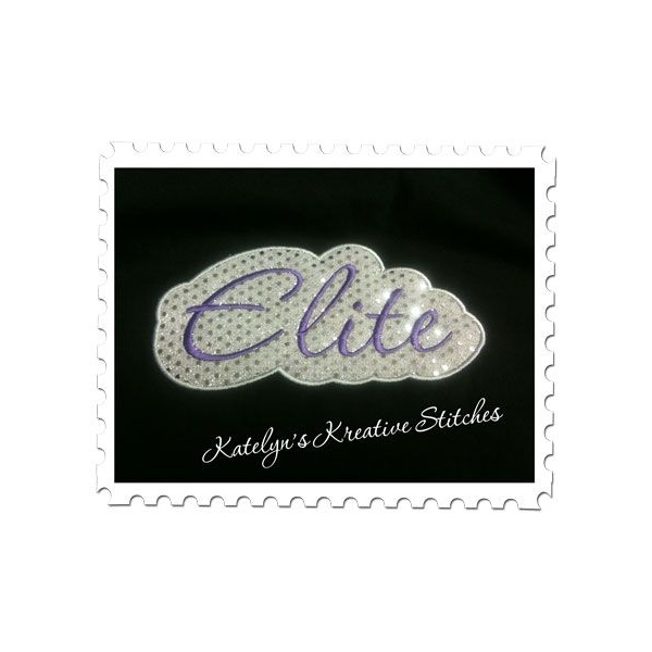 Elite Applique Script Satin stitched by Beth