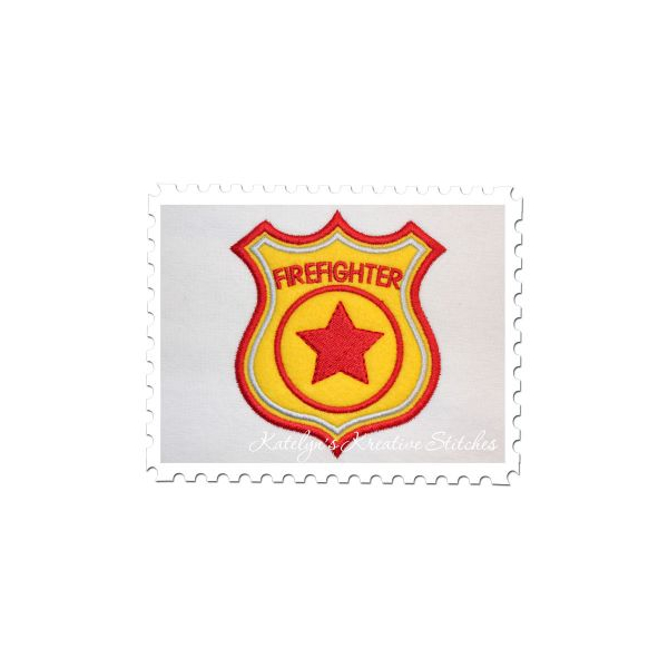 Firefighter Badge Applique