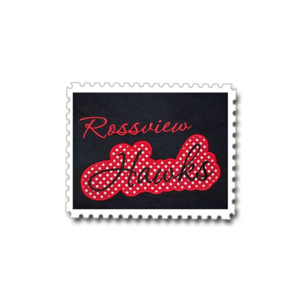 Hawks Applique Script Satin Snap Shot